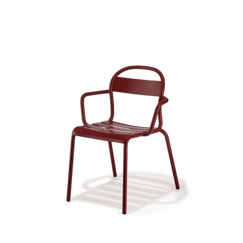 Stecca 2 Kırmızı Kolçaklı Metal Sandalye