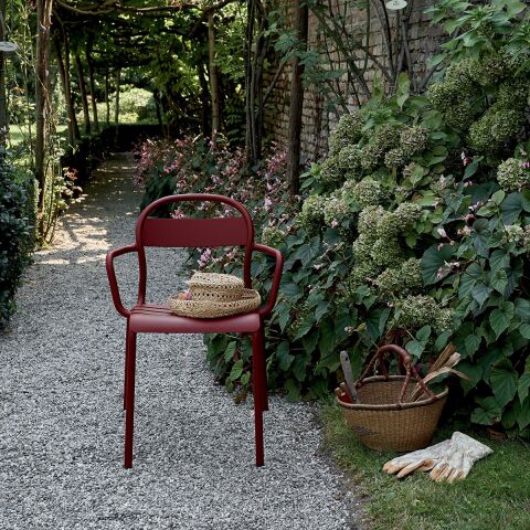 Stecca 2 Kırmızı Kolçaklı Metal Sandalye