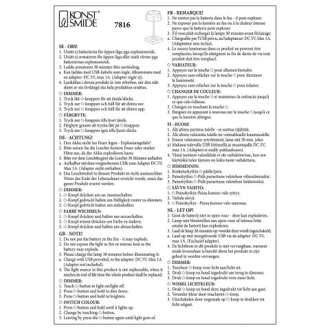 WO SCİLLA MASA LAMBASI USB BEYAZ