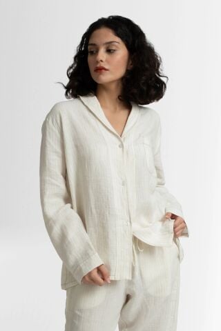 NATURA UZUN KOLLU ÜST, Renk:BEJBeden:L-XL