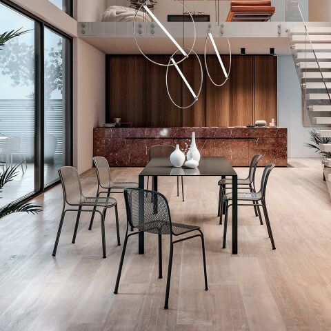 Villa 1 Koyu Gri Metal Sandalye