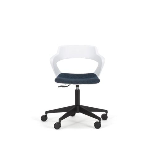 Zenıth Çalışma Ofis Koltuğu Sandalyesi Beyaz Lacivert Döşemeli