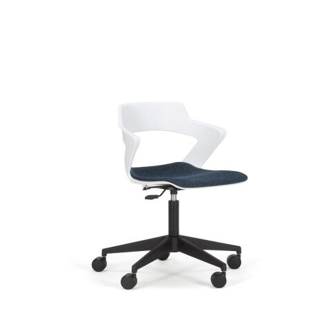 Zenıth Çalışma Ofis Koltuğu Sandalyesi Beyaz Lacivert Döşemeli