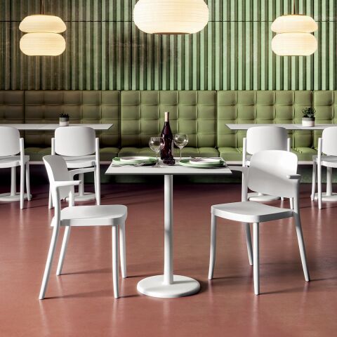 Piazza 2 Beyaz Kolçaklı Sandalye