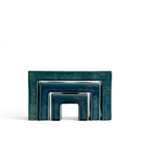 Pare Seramik 3'lü Mumluk Seti Yeşil