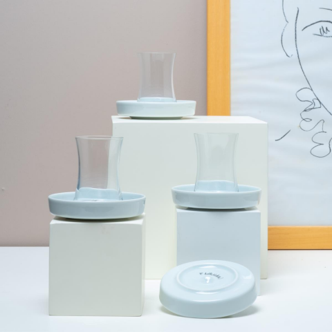 İstanbul Tiryaki Beyaz Çay Bardağı Seti 6 lı