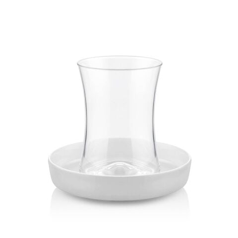 İstanbul Kahvaltı Beyaz Çay Bardağı Seti 6 lı