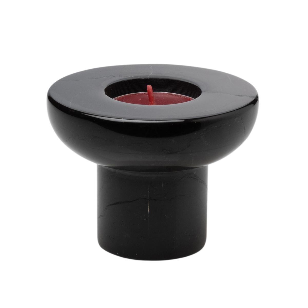 Dual Çift Taraflı Mermer Mumluk Siyah