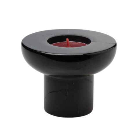 Dual Çift Taraflı Mermer Mumluk Siyah