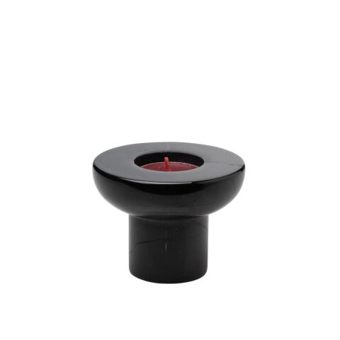 Dual Çift Taraflı Mermer Mumluk Siyah