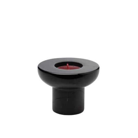 Dual Çift Taraflı Mermer Mumluk Siyah