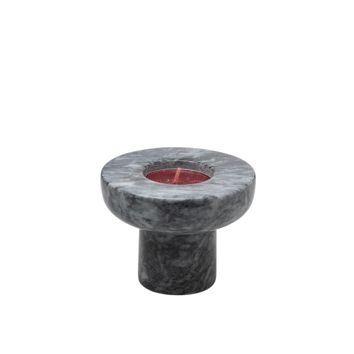 Dual Çift Taraflı Mermer Mumluk Gri