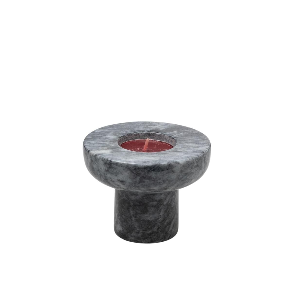 Dual Çift Taraflı Mermer Mumluk Gri