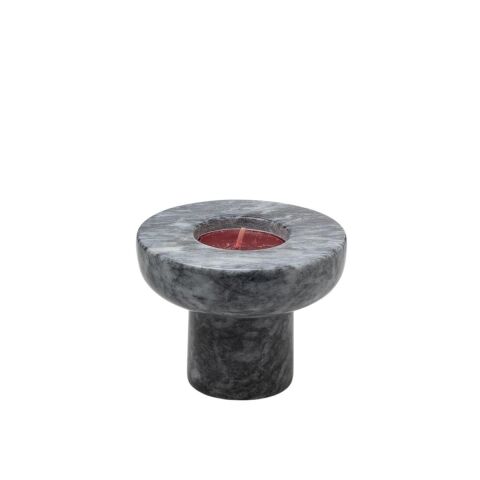 Dual Çift Taraflı Mermer Mumluk Gri