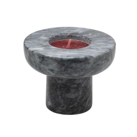 Dual Çift Taraflı Mermer Mumluk Gri