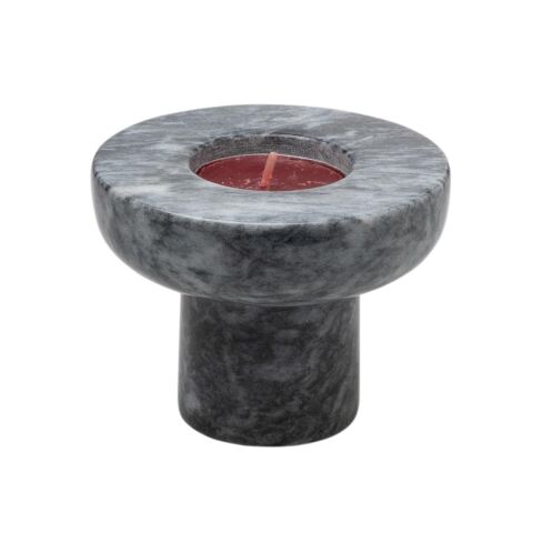 Dual Çift Taraflı Mermer Mumluk Gri