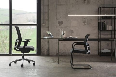 Mono Çalışma Ofis Koltuğu Sandalyesi Yüksek Sırtlı Siyah