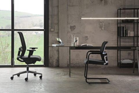 Mono Çalışma Ofis Koltuğu Sandalyesi Yüksek Sırtlı Siyah