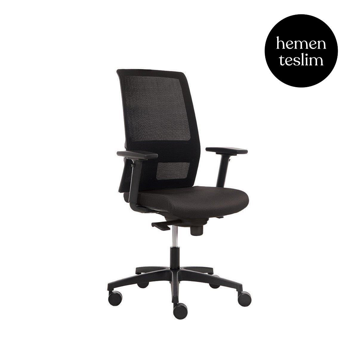 Mono Çalışma Ofis Koltuğu Sandalyesi Yüksek Sırtlı Siyah