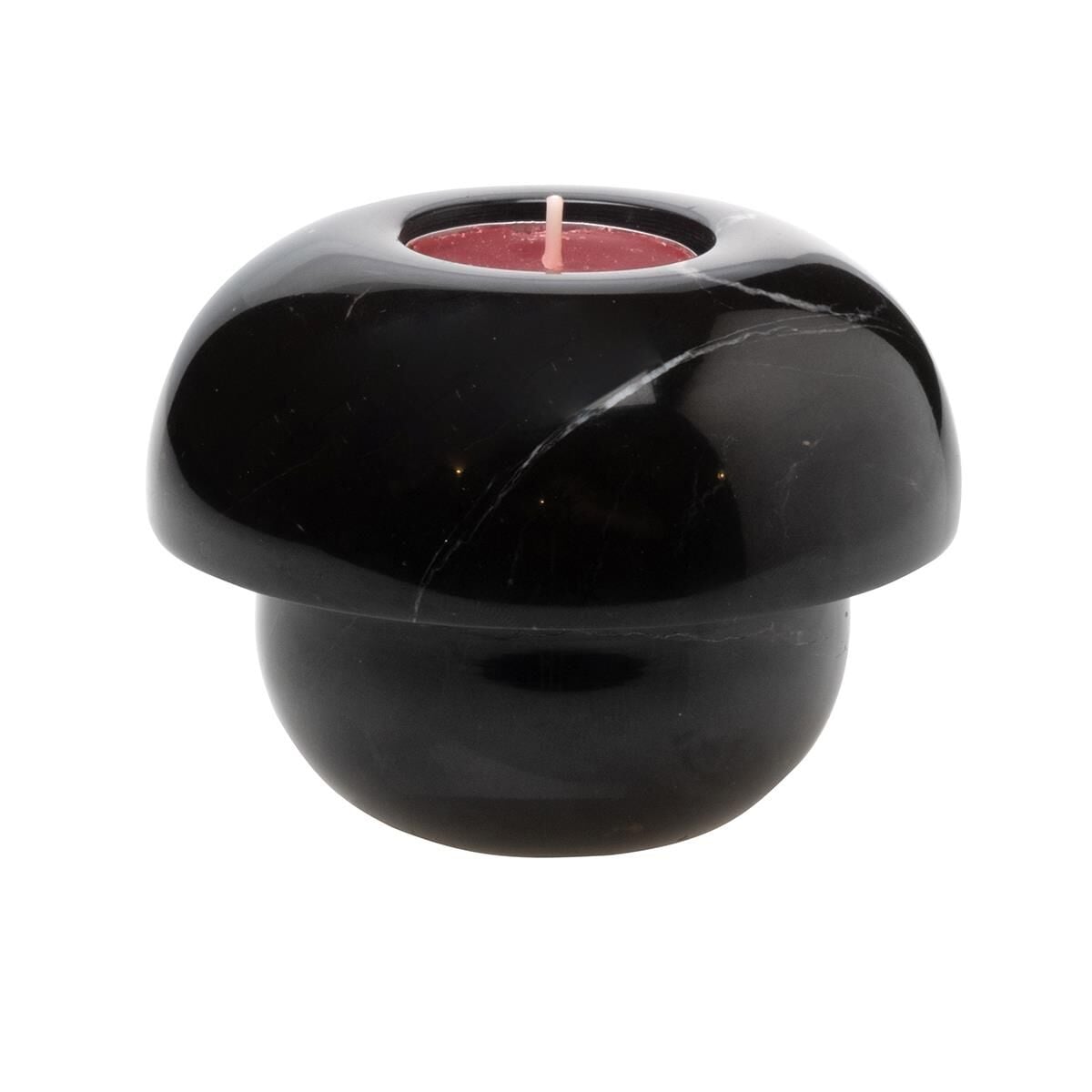 Bun Çift Taraflı Mermer Mumluk Siyah