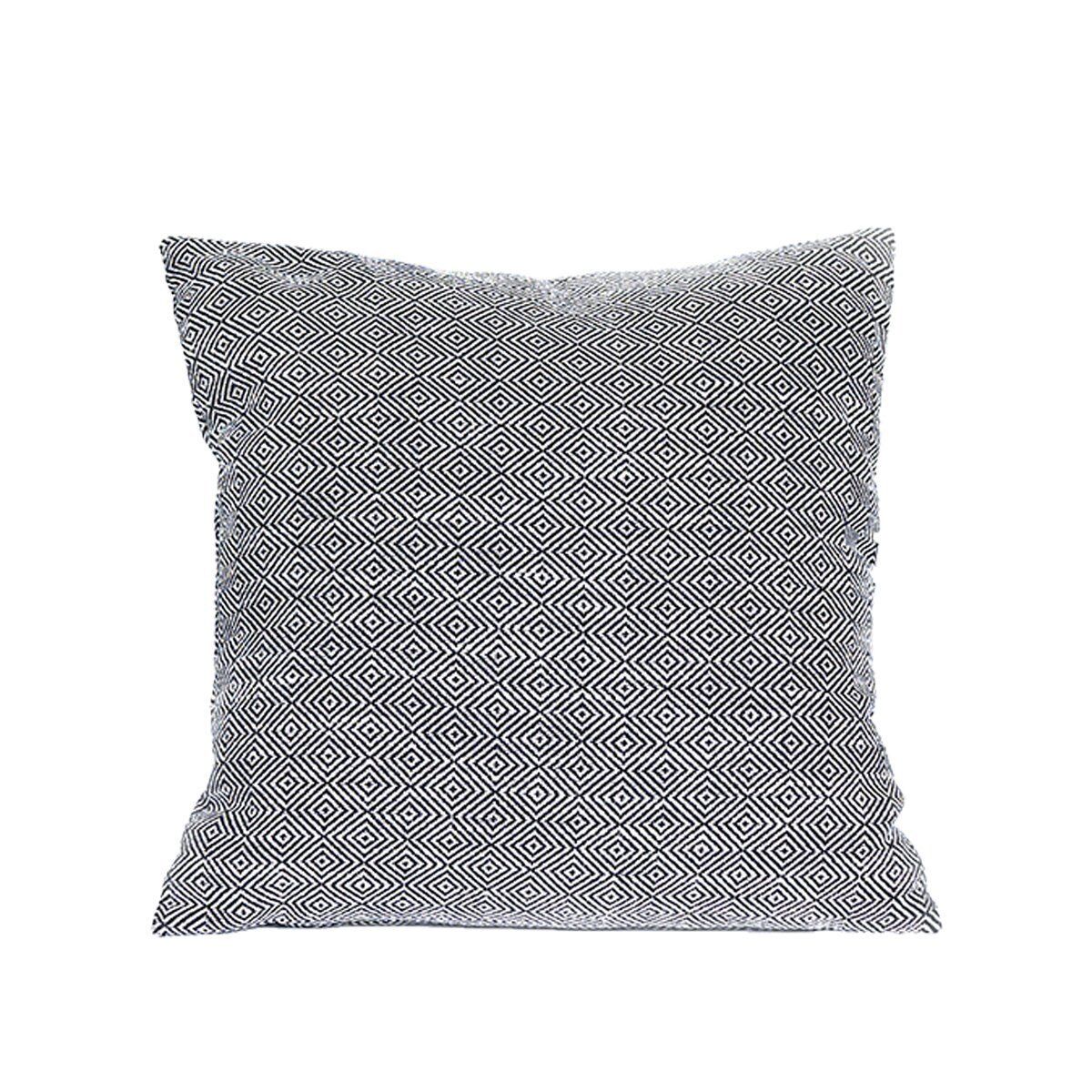 Yastık Gizli Dikişli 45x45 Siyah Beyaz Desenli
