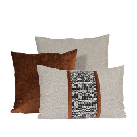 Yastık Gizli Dikişli 45x45 Siyah Beyaz Desenli