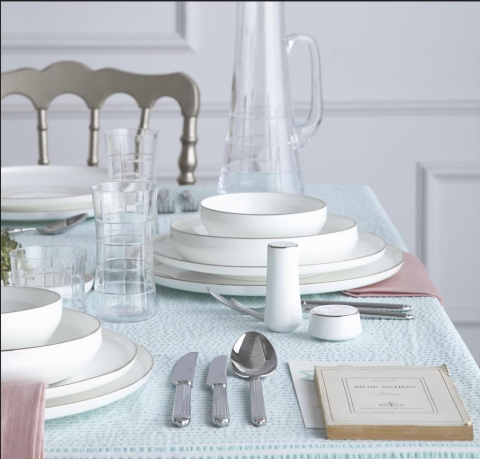 Sufi 12 Kişilik Yemek Takımı 55 Parça Platin