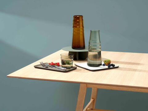 ZUMA Başucu Sürahi Bardaklı / El Yapımı, Şeffaf