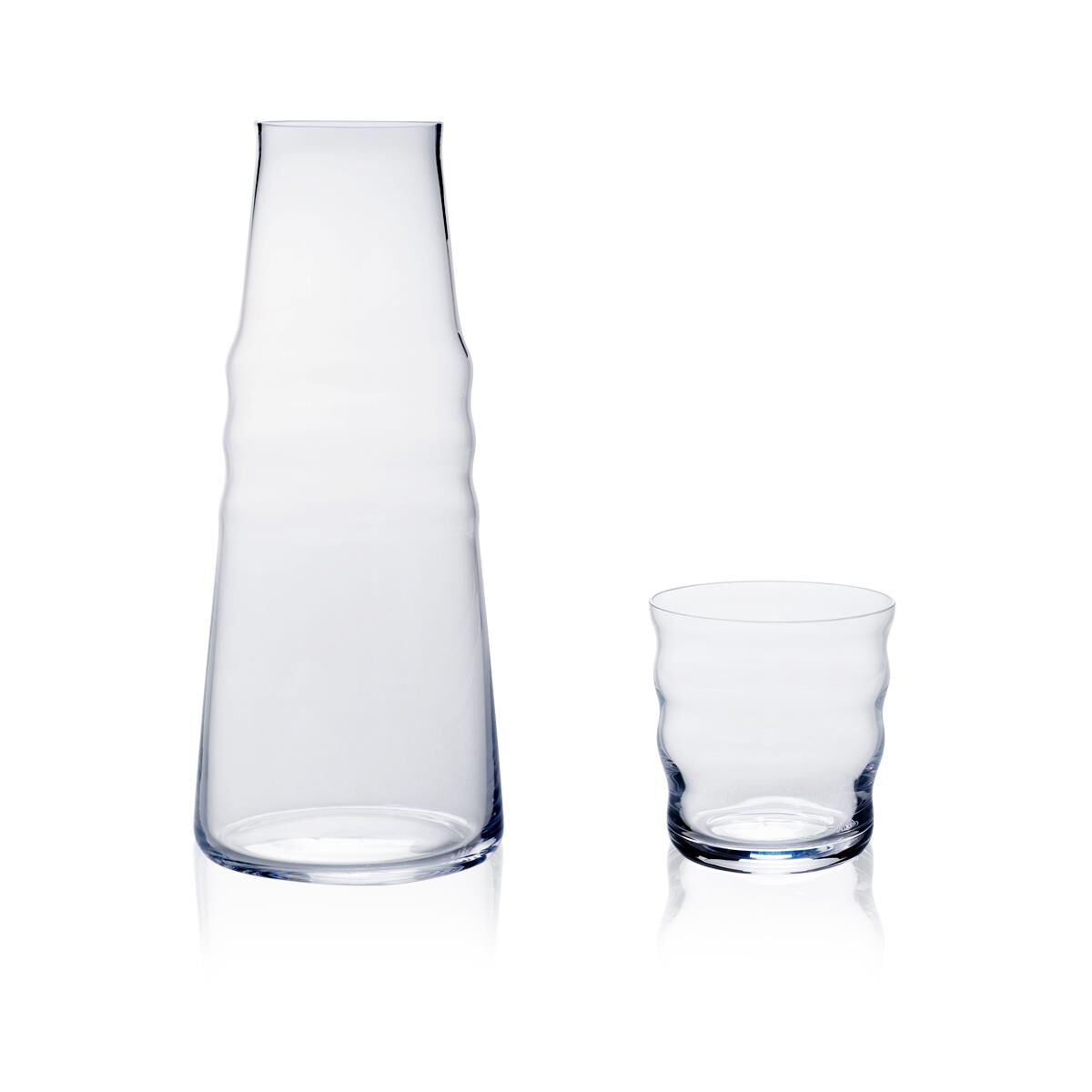 ZUMA Başucu Sürahi Bardaklı / El Yapımı, Şeffaf